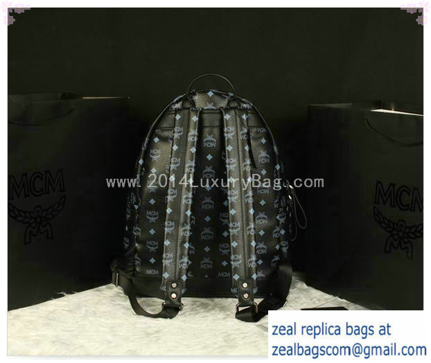 High Quality Replica MCM Stark Backpack Jumbo in Calf Leather 8006 Black - Click Image to Close